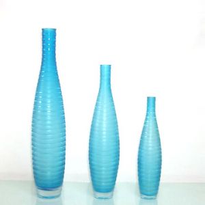 Blue and white pictures - three blue Glass_Vases.jpg
